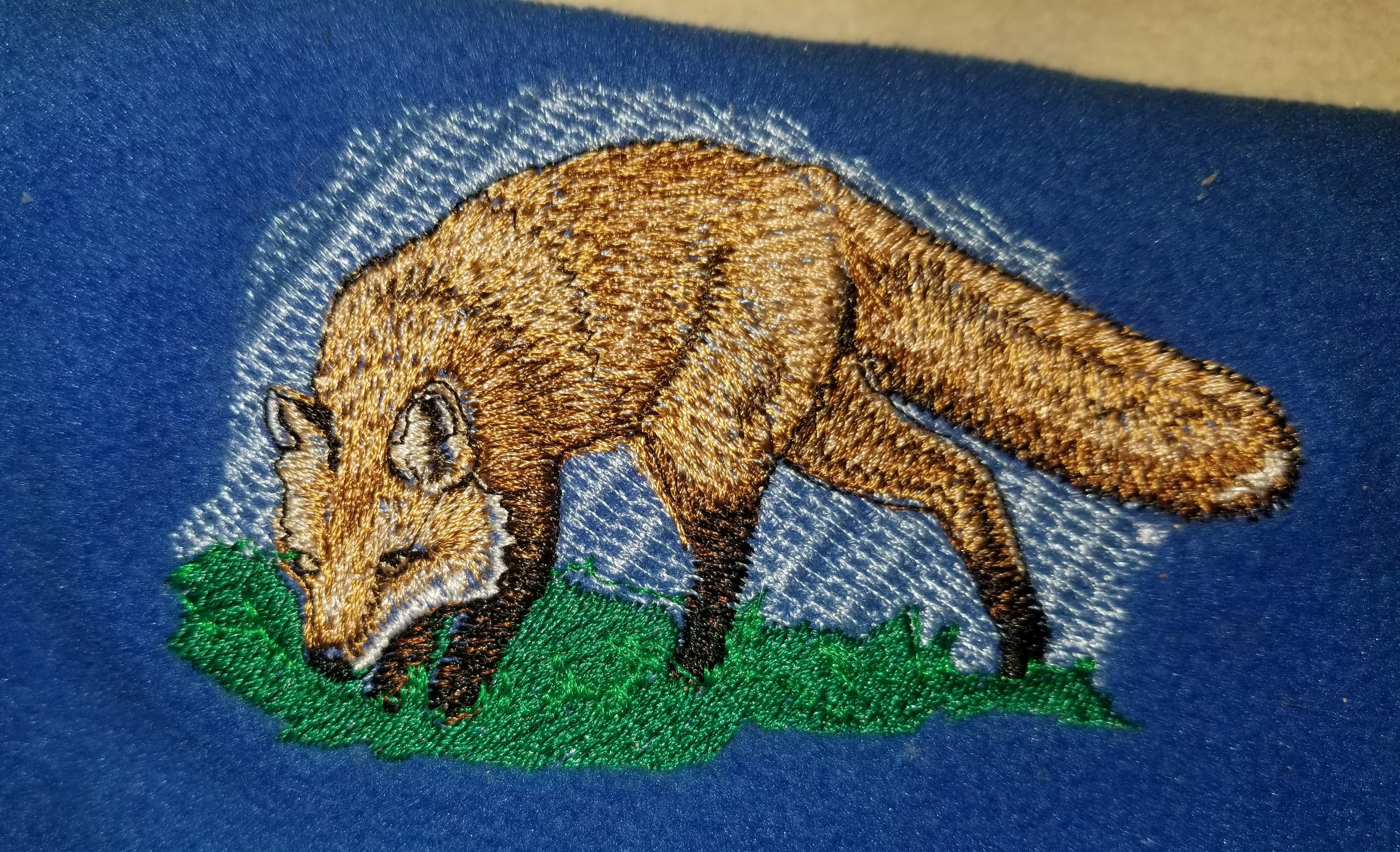 fox scarf blue
